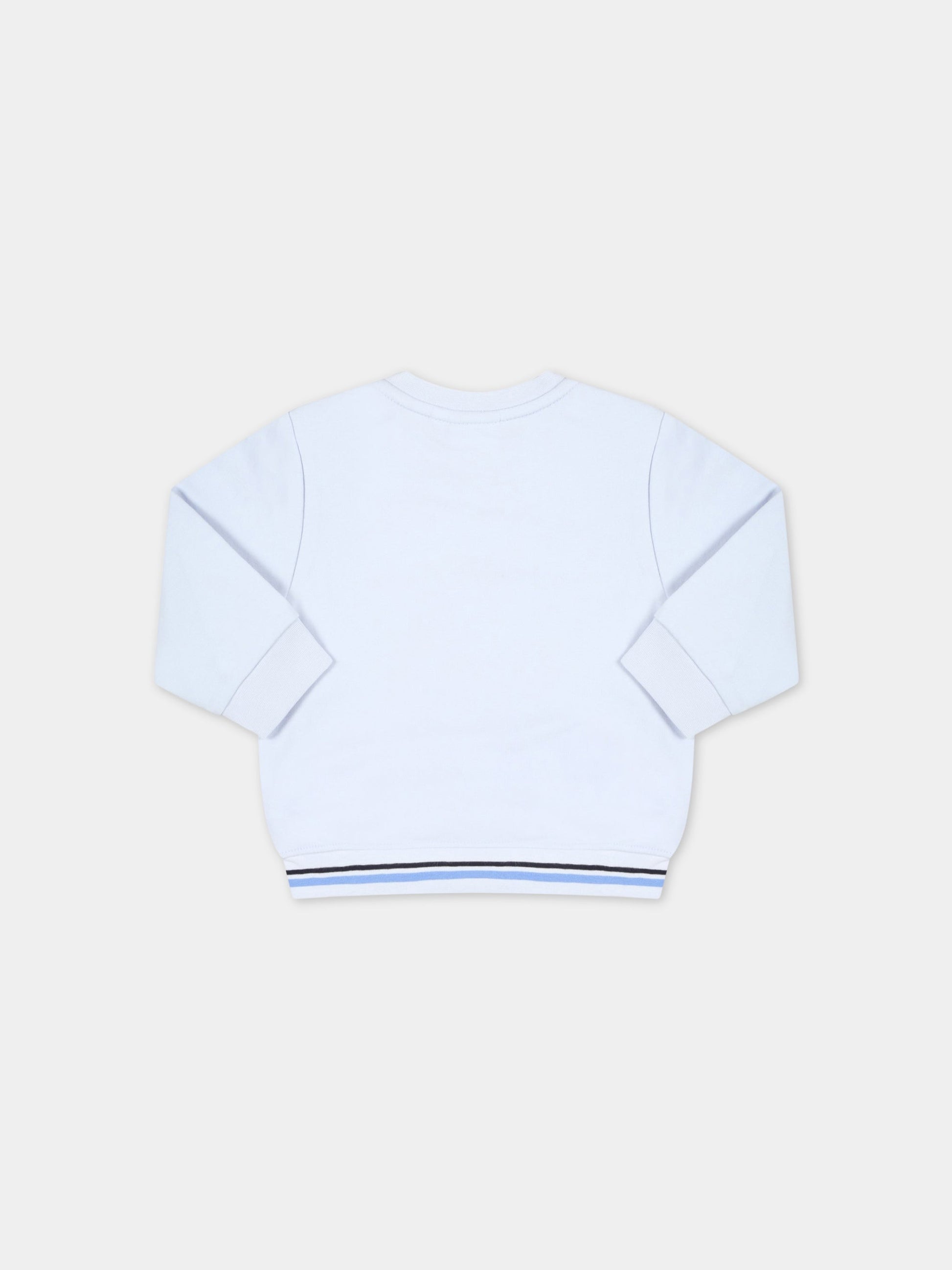 Felpa celeste per neonato con logo,Hugo Boss,J95332 849