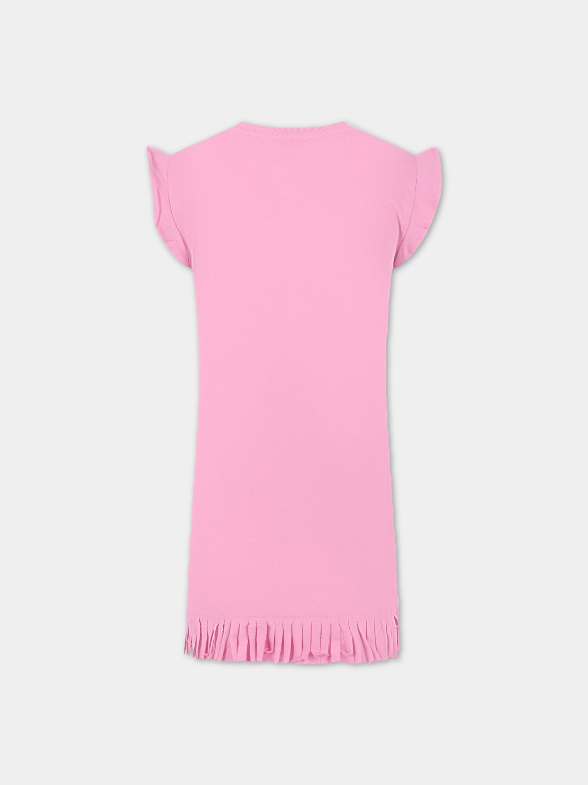 Vestito fucsia per bambina con cuore,Chloé Kids,C12860 495