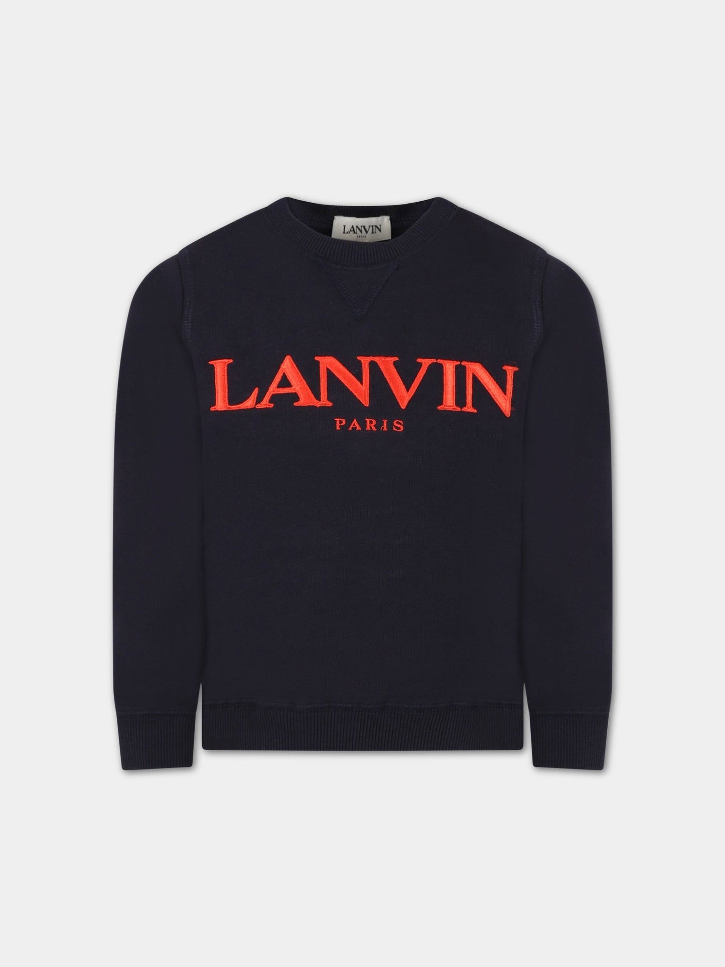 Felpa blu per bambino con logo rosso,Lanvin Petite,N25068 859