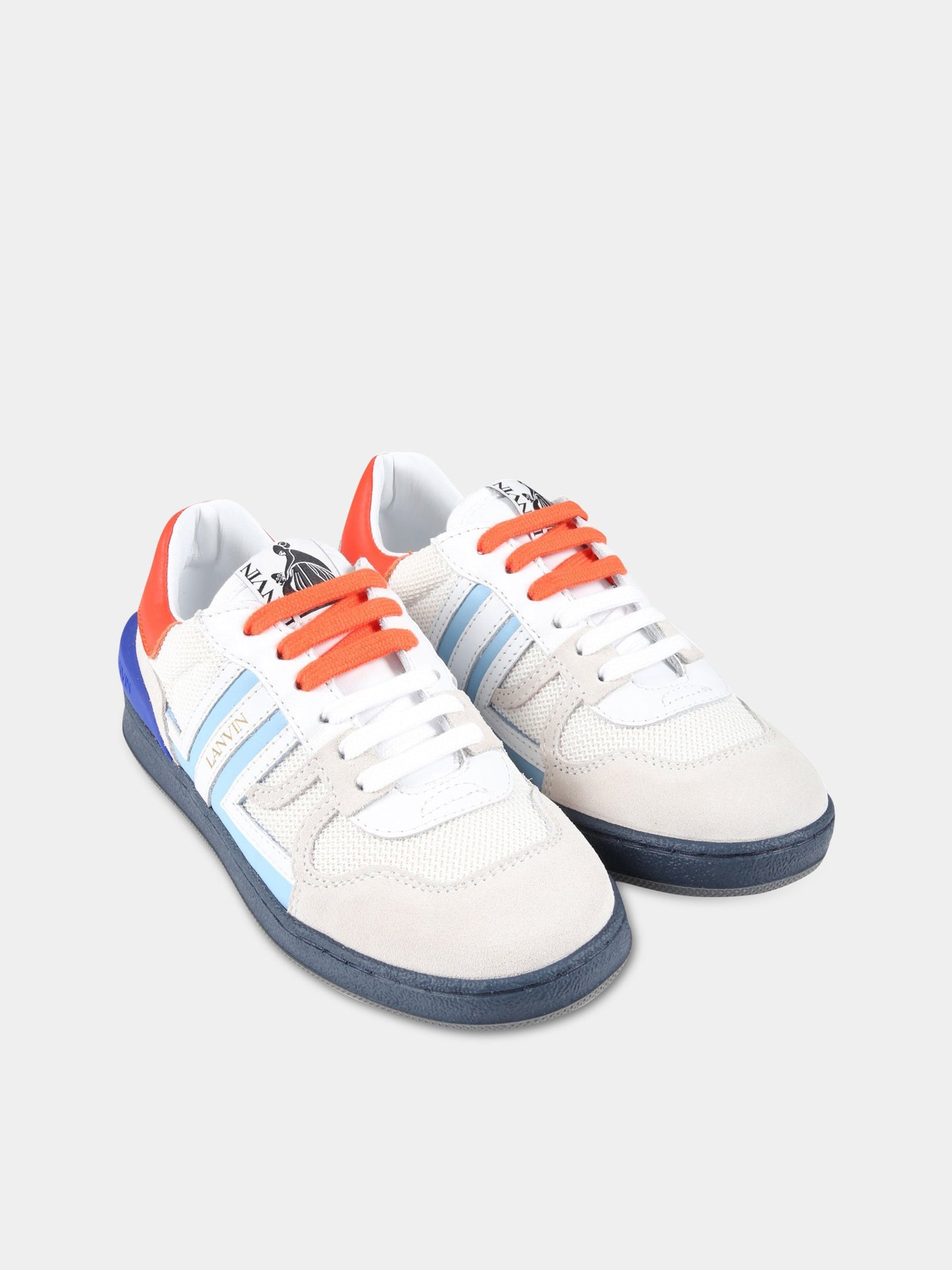 Sneakers bianche per bambino con logo,Lanvin Petite,N29018 78J