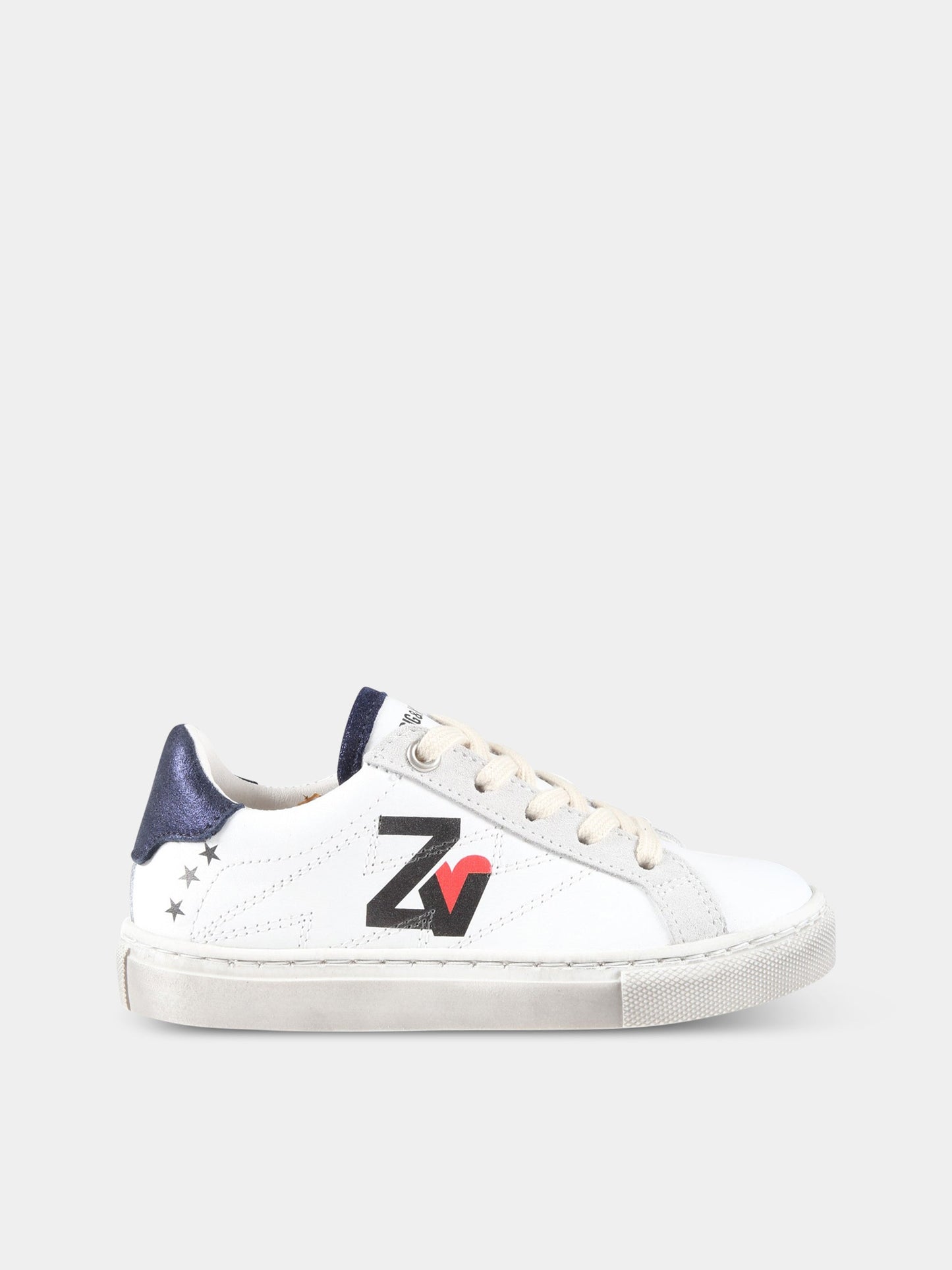 Sneakers bianche per bambino con logo,Zadig & Voltaire Kids,X19032 10B
