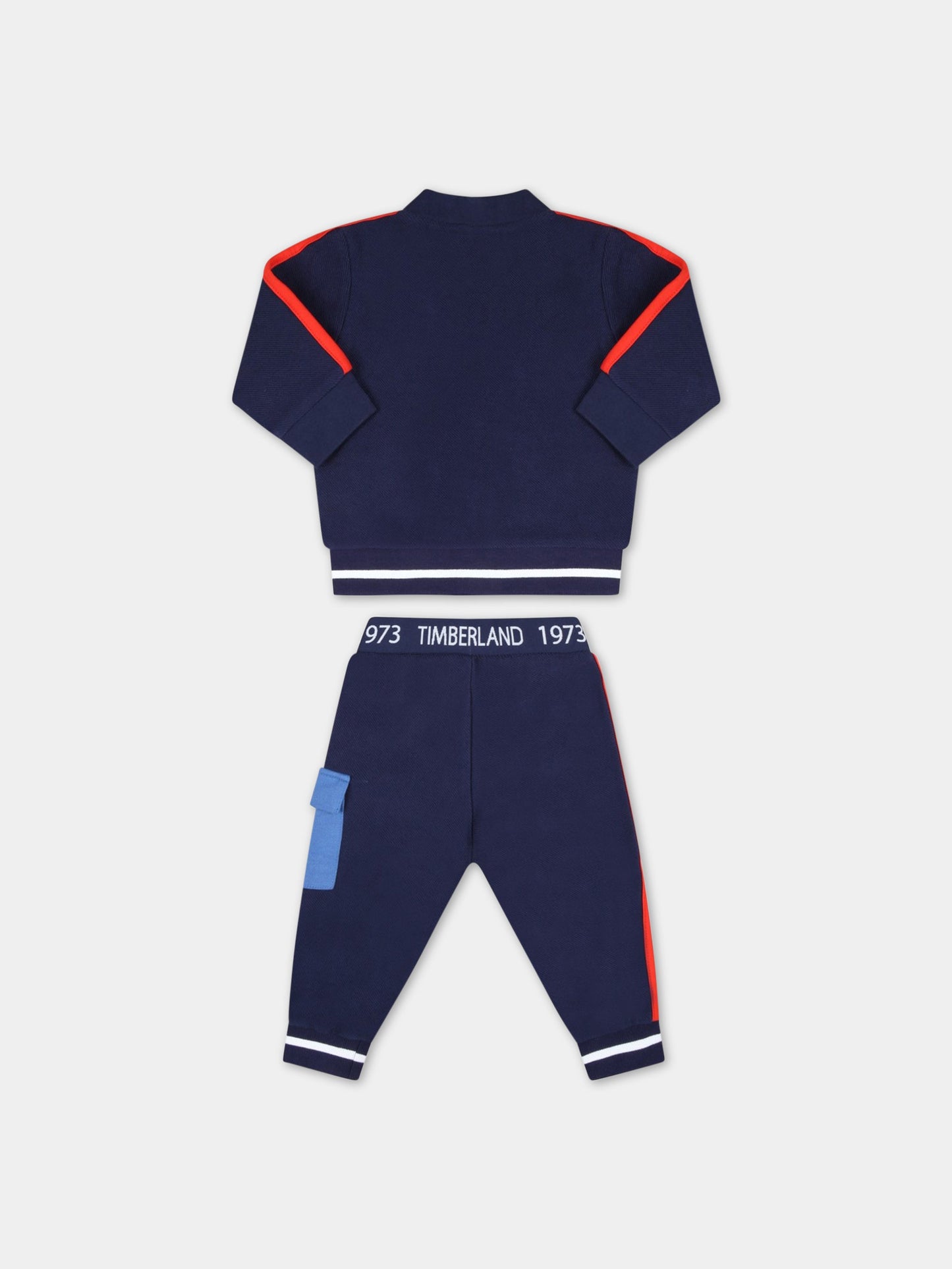 Completo blu sportivo per neonato con logo,Timberland,T08180 85T