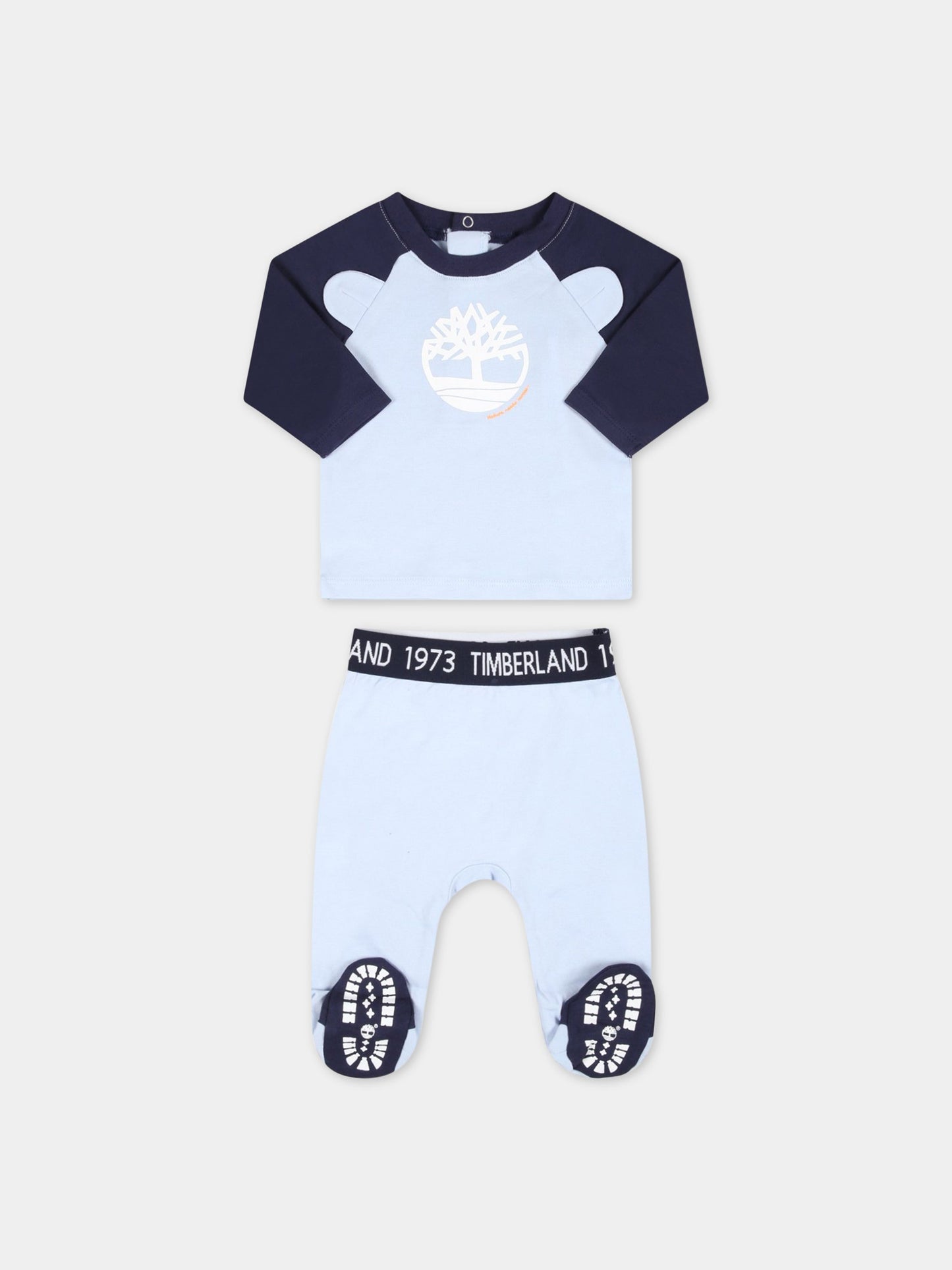 Completo celeste per neonato con logo,Timberland,T98307 781