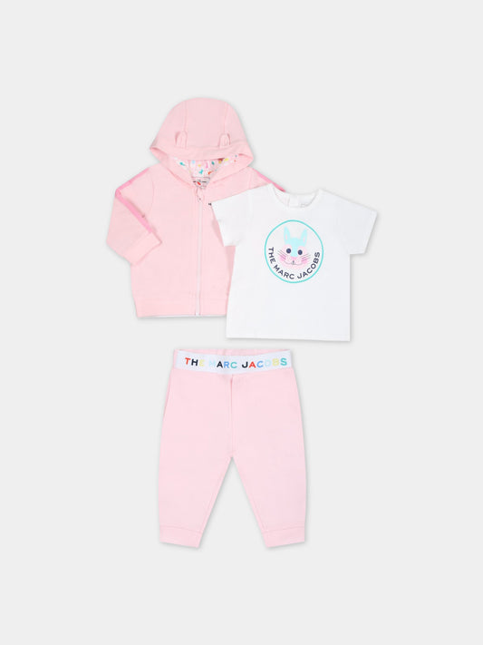 Completo multicolor per neonata con logo,Little Marc Jacobs,W98145 475