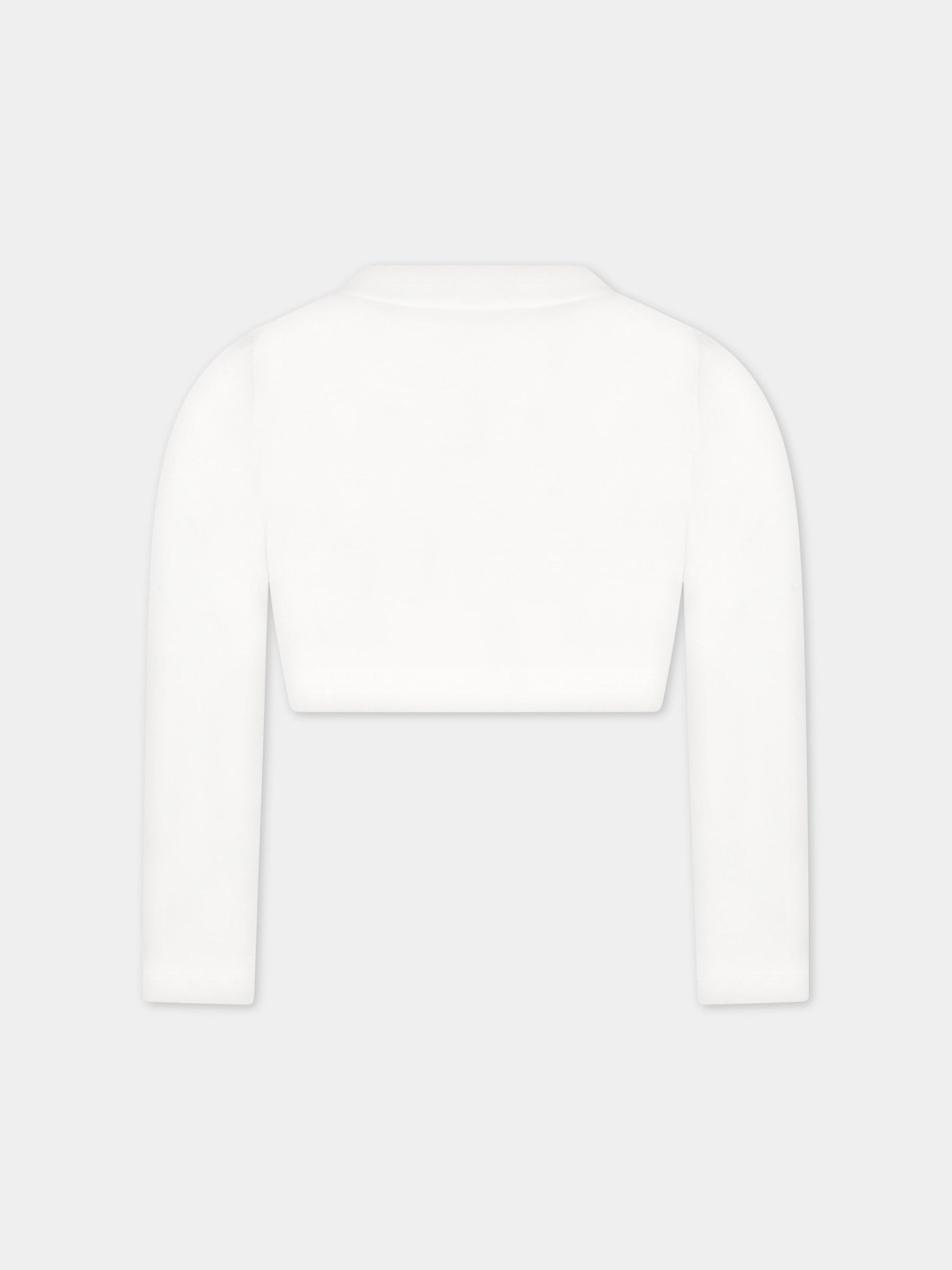 Cardigan bianco per bambina con bottone,Charabia,S15070 117