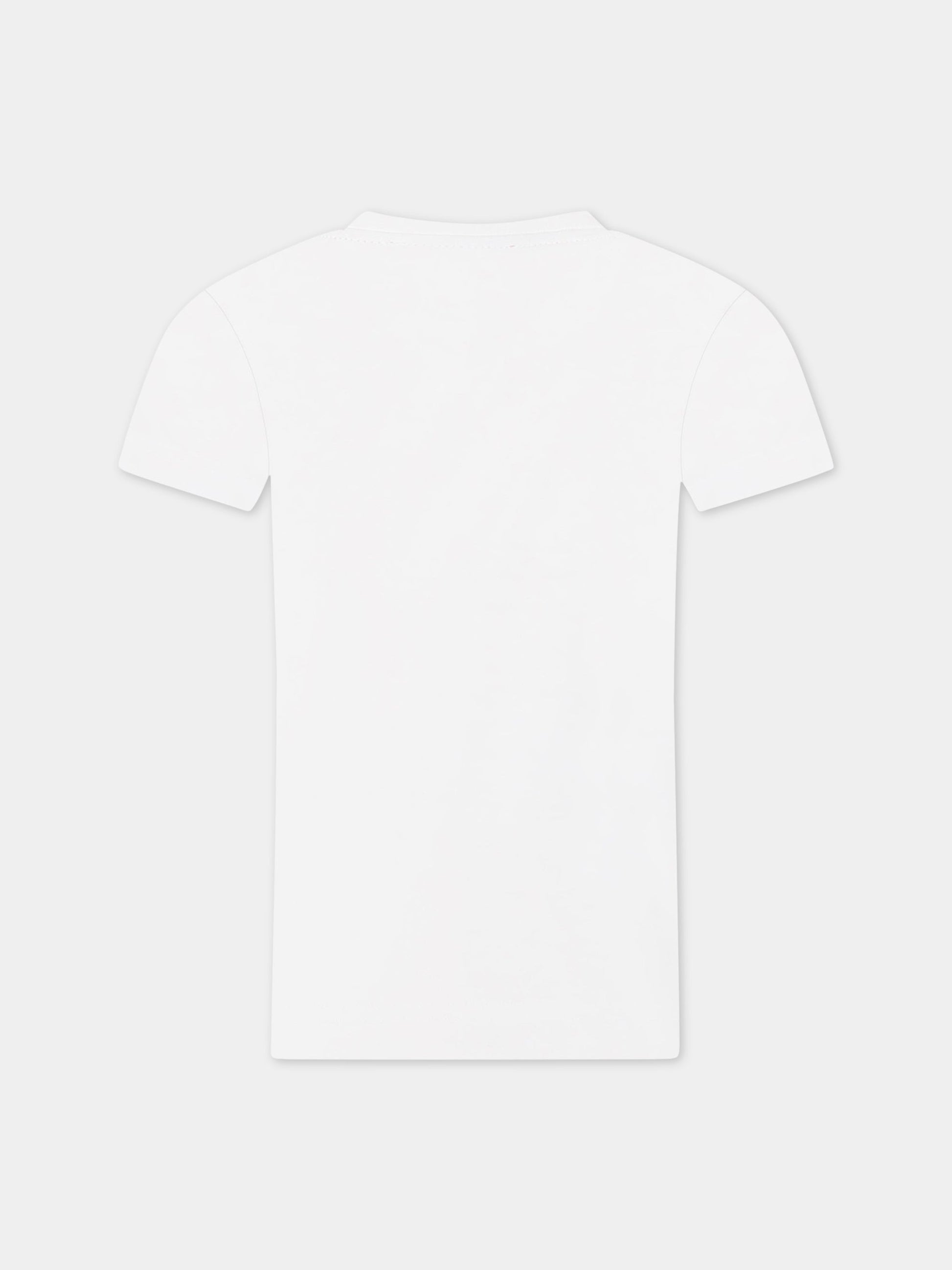 T-shirt bianca per bambino con logo,Diesel,00J4P6 00YI9 K10AB