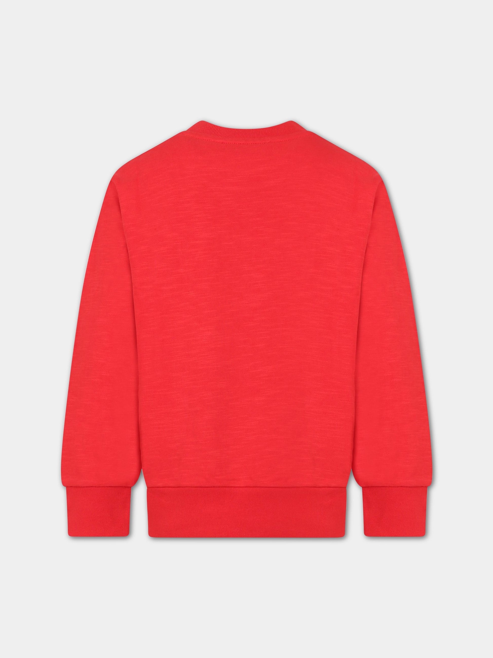 Felpa rossa per bambino con logo,Diesel,J00840 0NBAY K438