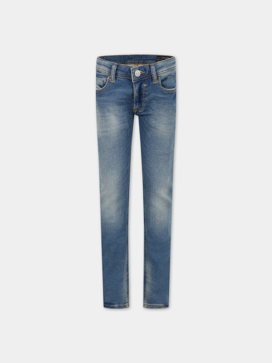 Jeans blu per bambino con logo,Diesel,00J3Y1 KXBCD K01
