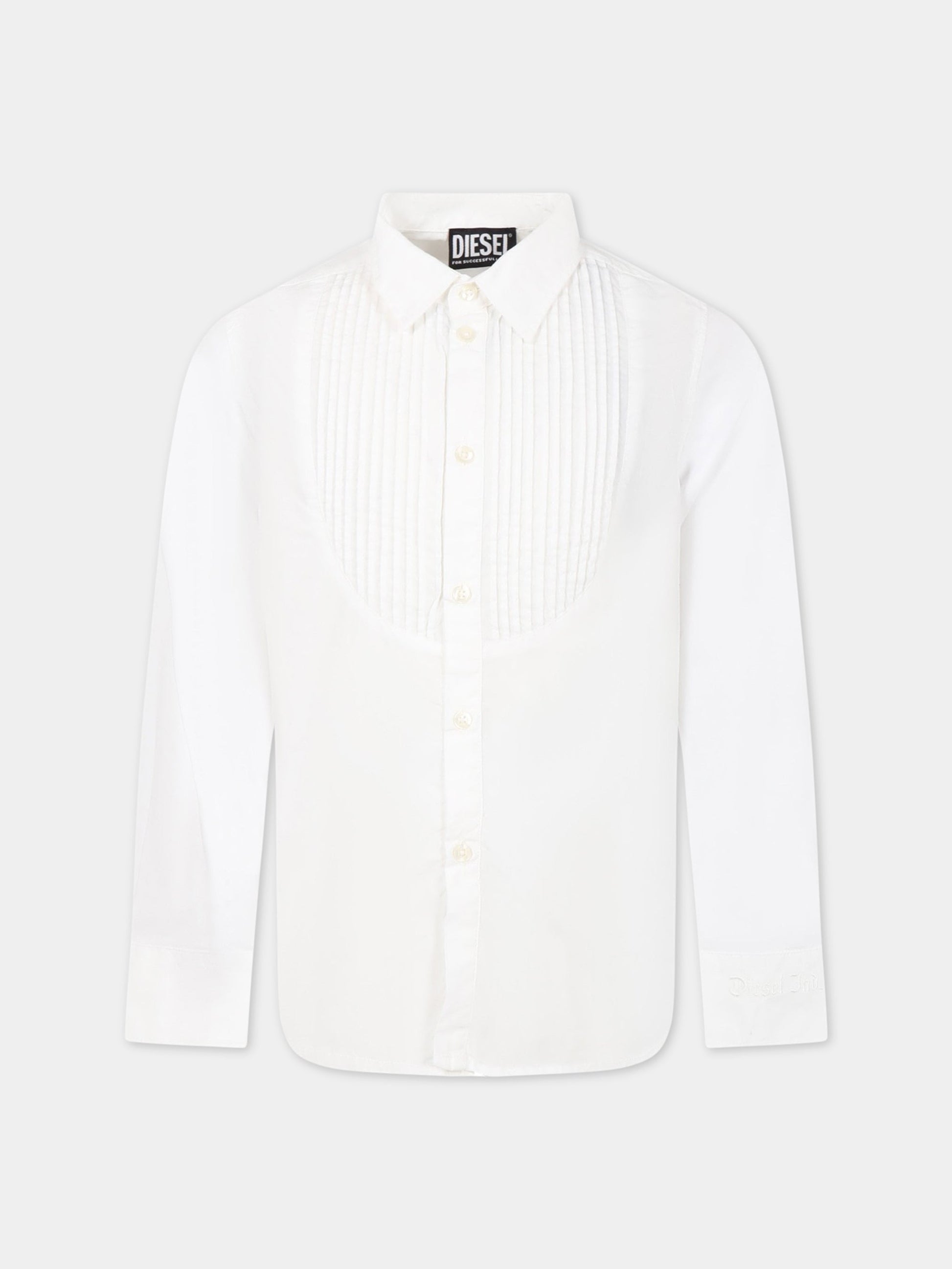 Camicia bianca per bambino con logo,Diesel,J00584 KXBA9 K100