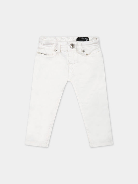 Pantaloni bianchi per neonato con logo,Diesel,K00220 KXB9Z K129