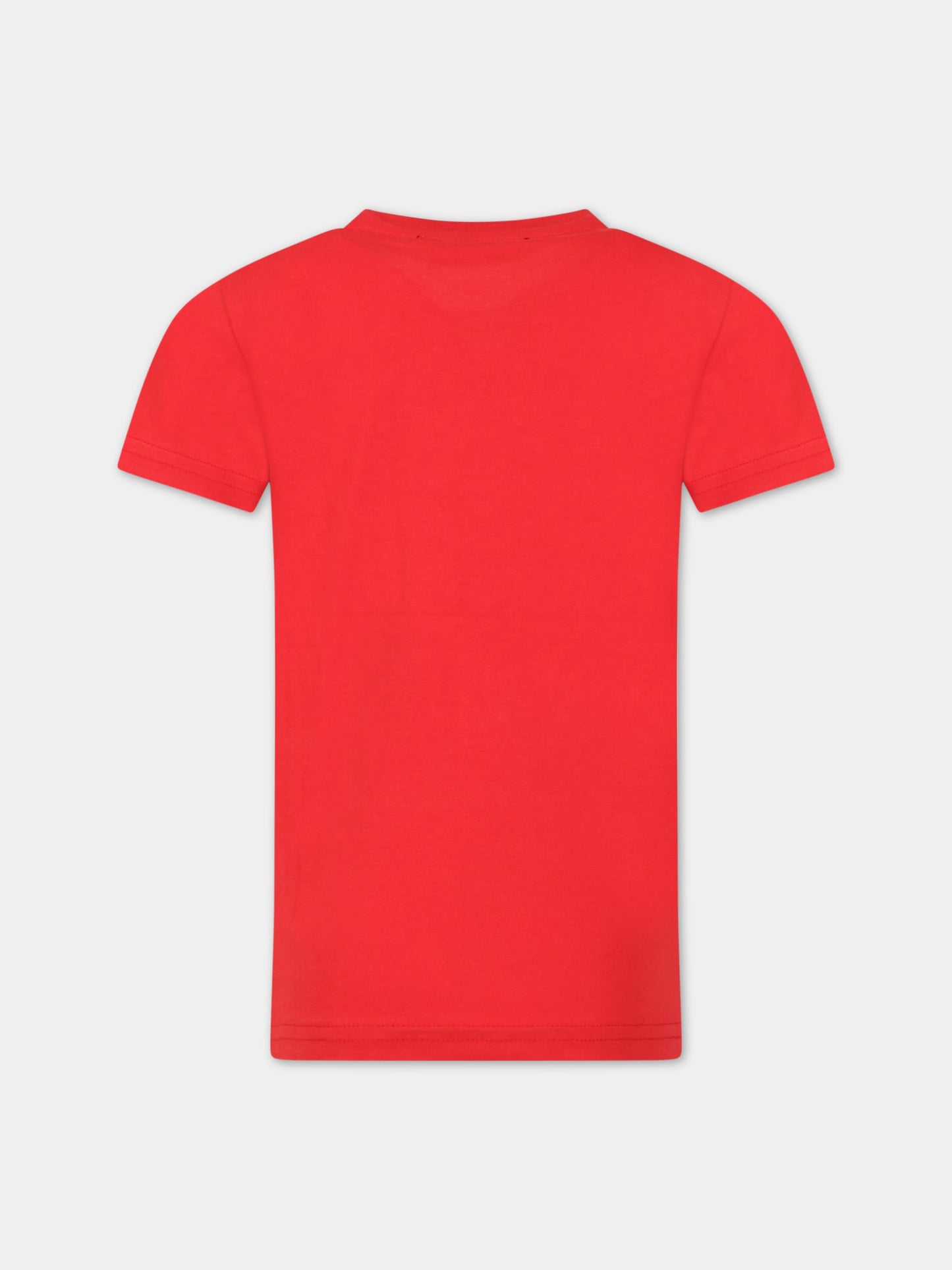 T-shirt rossa per bambino con logo,Diesel,00J573 00YI9 K457
