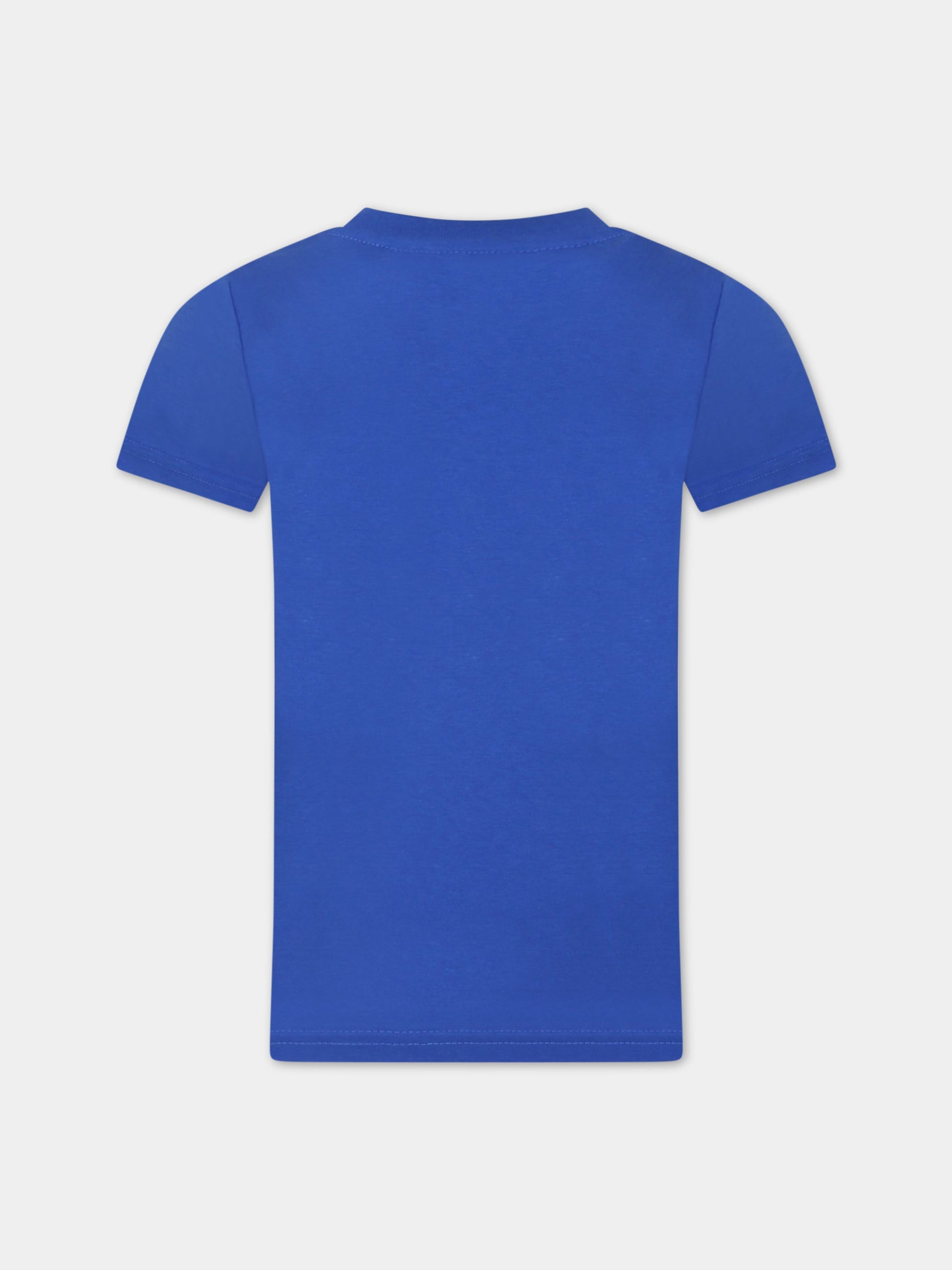 T-shirt blu per bambino con logo,Diesel,00J573 00YI9 K89G