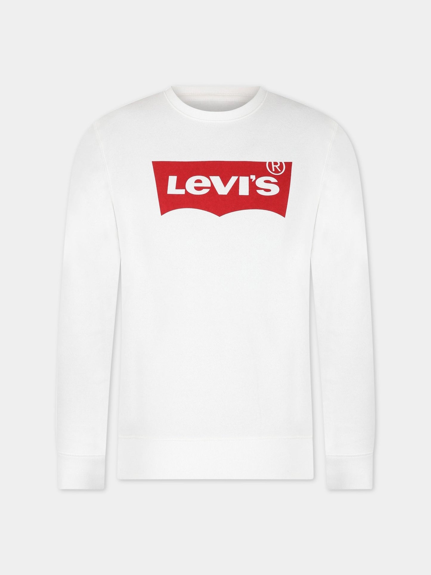 Felpa bianca per bambino con logo,Levi's Kids,9E9079 W43