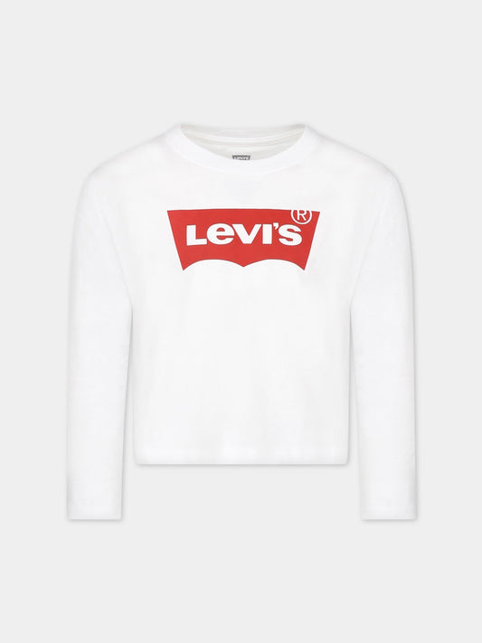 T-shirt bianca per bambino con logo,Levi's Kids,3EG315 001