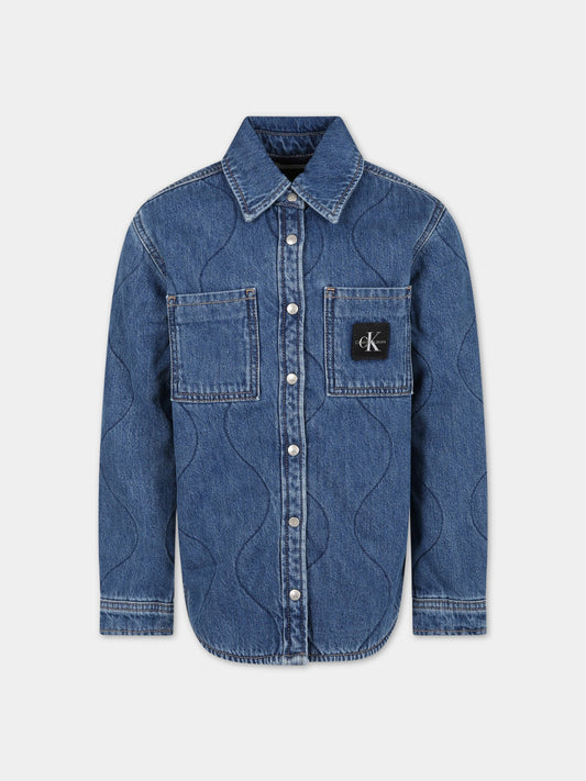 Giacca blu per bambino con logo,Calvin Klein Kids,IG0IG01546 1A4