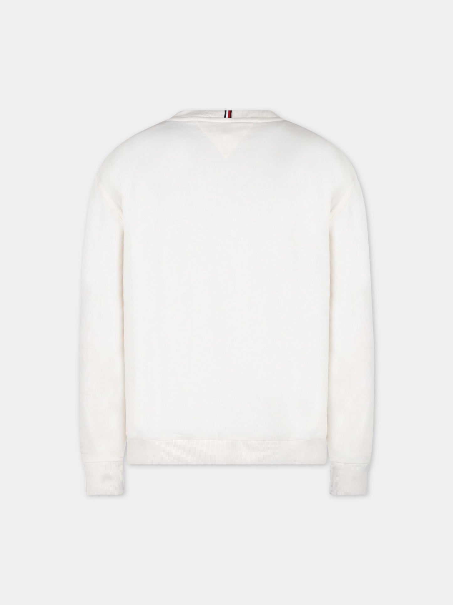 Felpa avorio per bambino con logo,Tommy  Hilfiger Junior,KB0KB07776T Z00