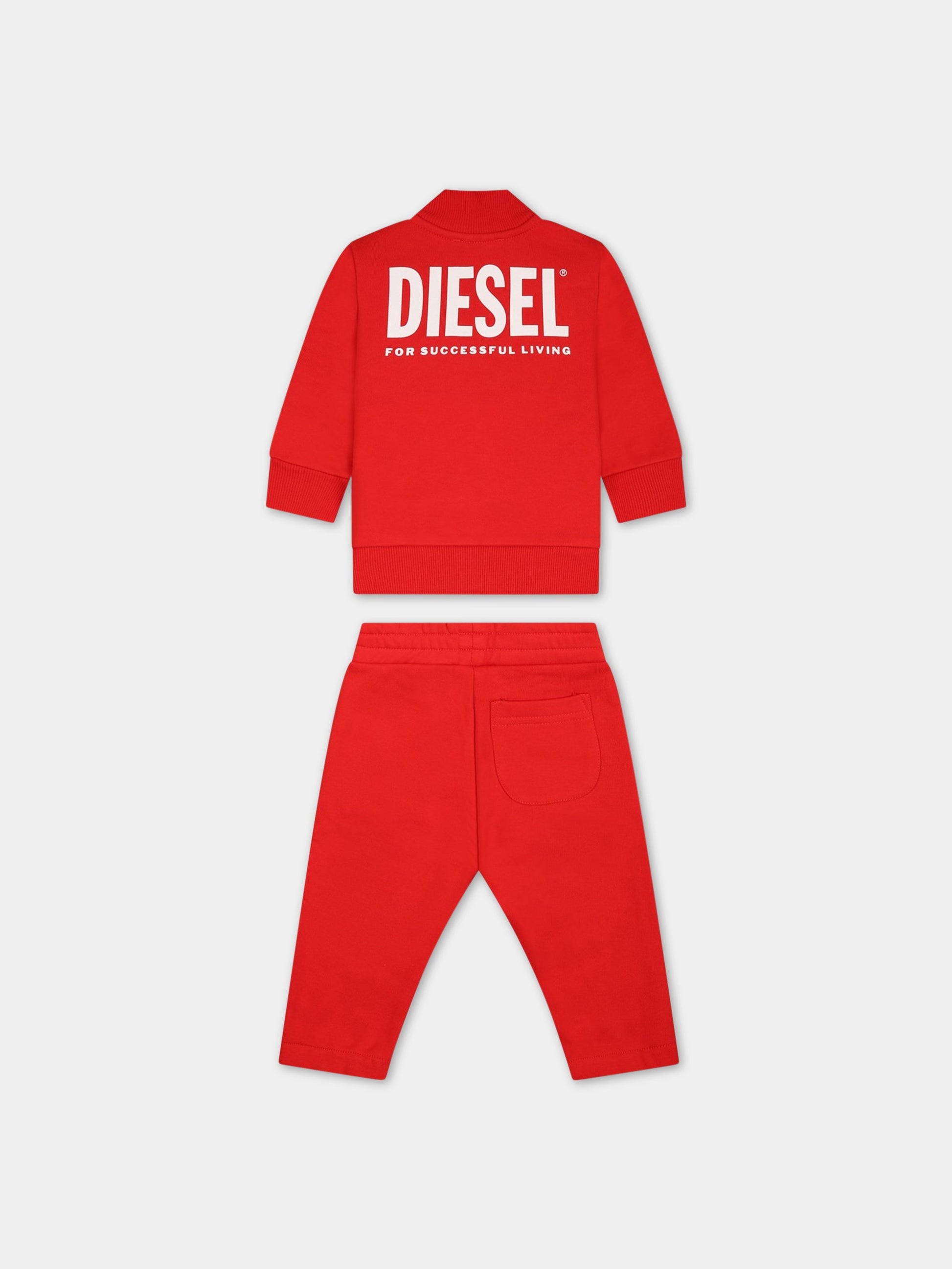 Completo rosso per neonato con logo,Diesel,K00193 0IAJH K405