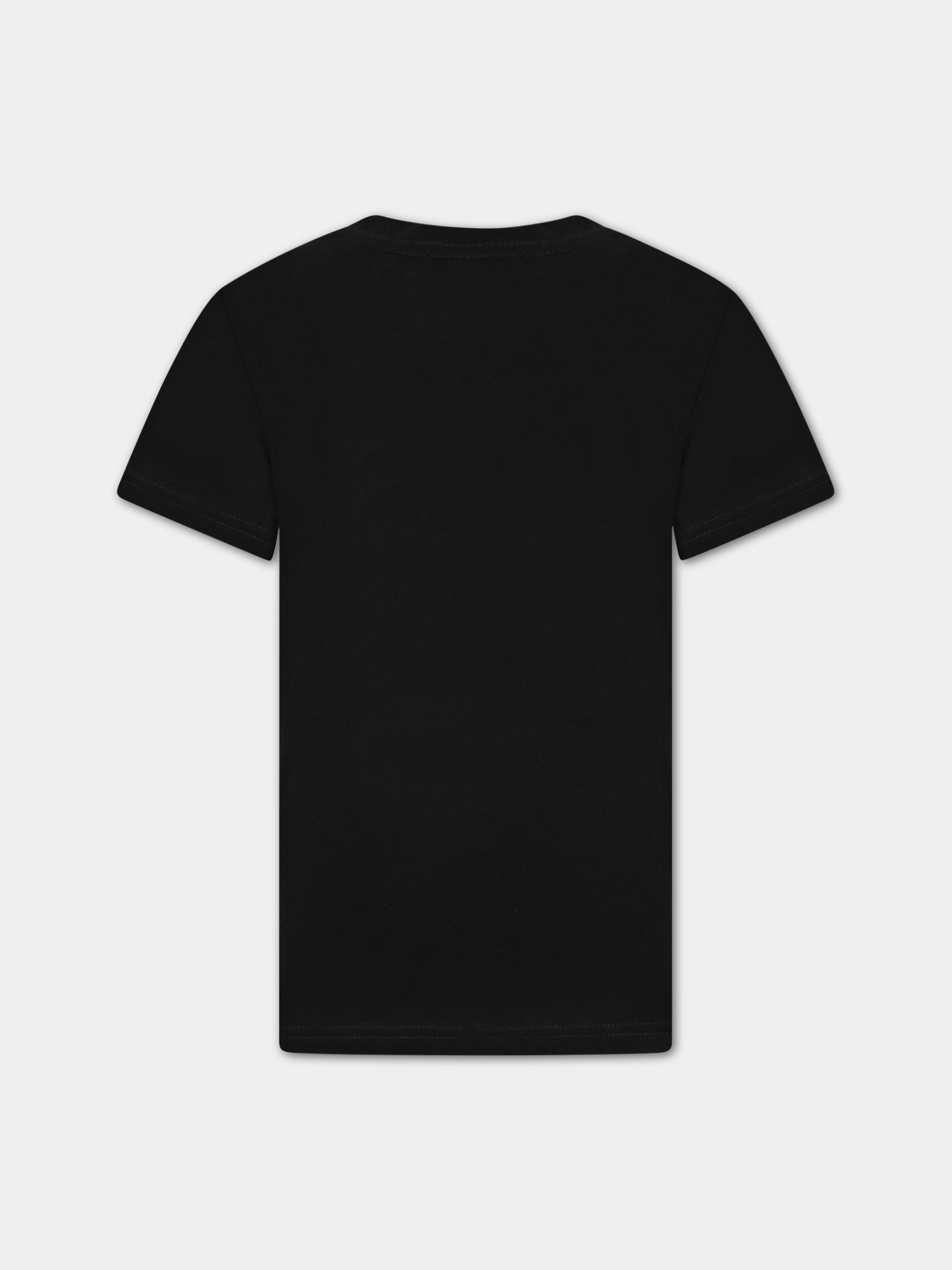 T-shirt nera per bambino con logo,Diesel,00J4P6 00YI9 K9009