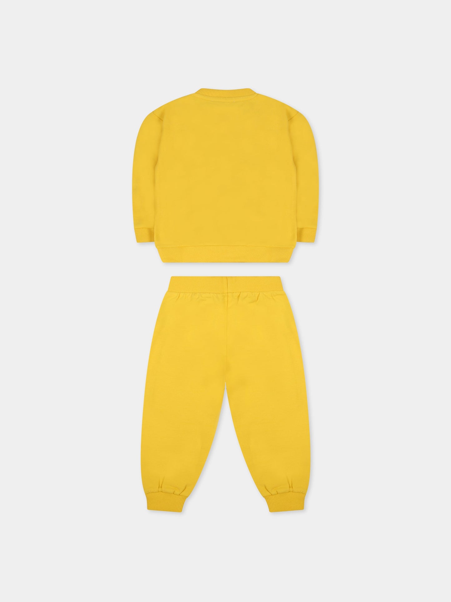Completo giallo per neonati con Teddy Bear e logo,Moschino Kids,MUK03Q LDA14 51898 