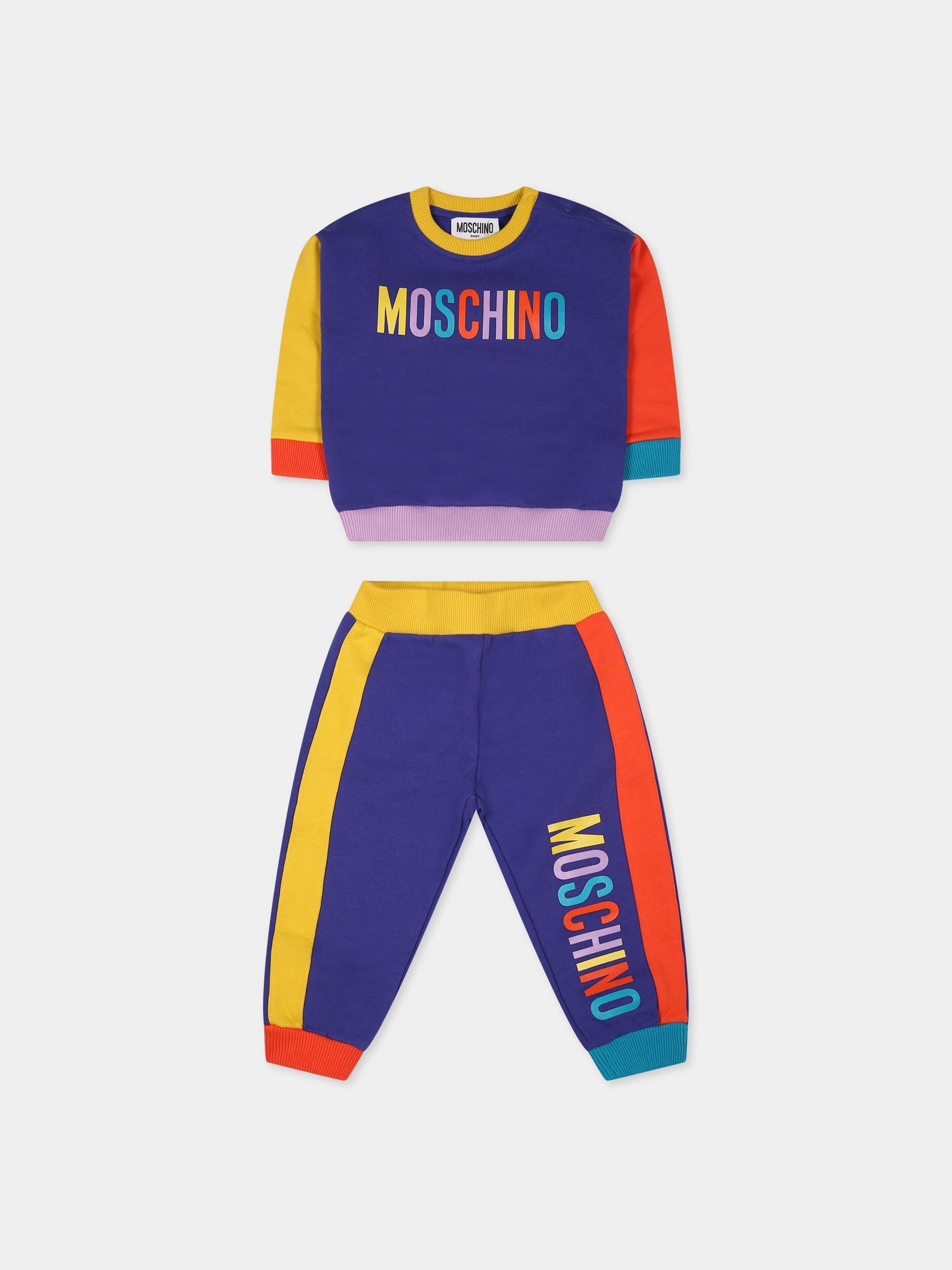 Completo multicolor per neonati con logo,Moschino Kids,MUK043 LCA15 50910