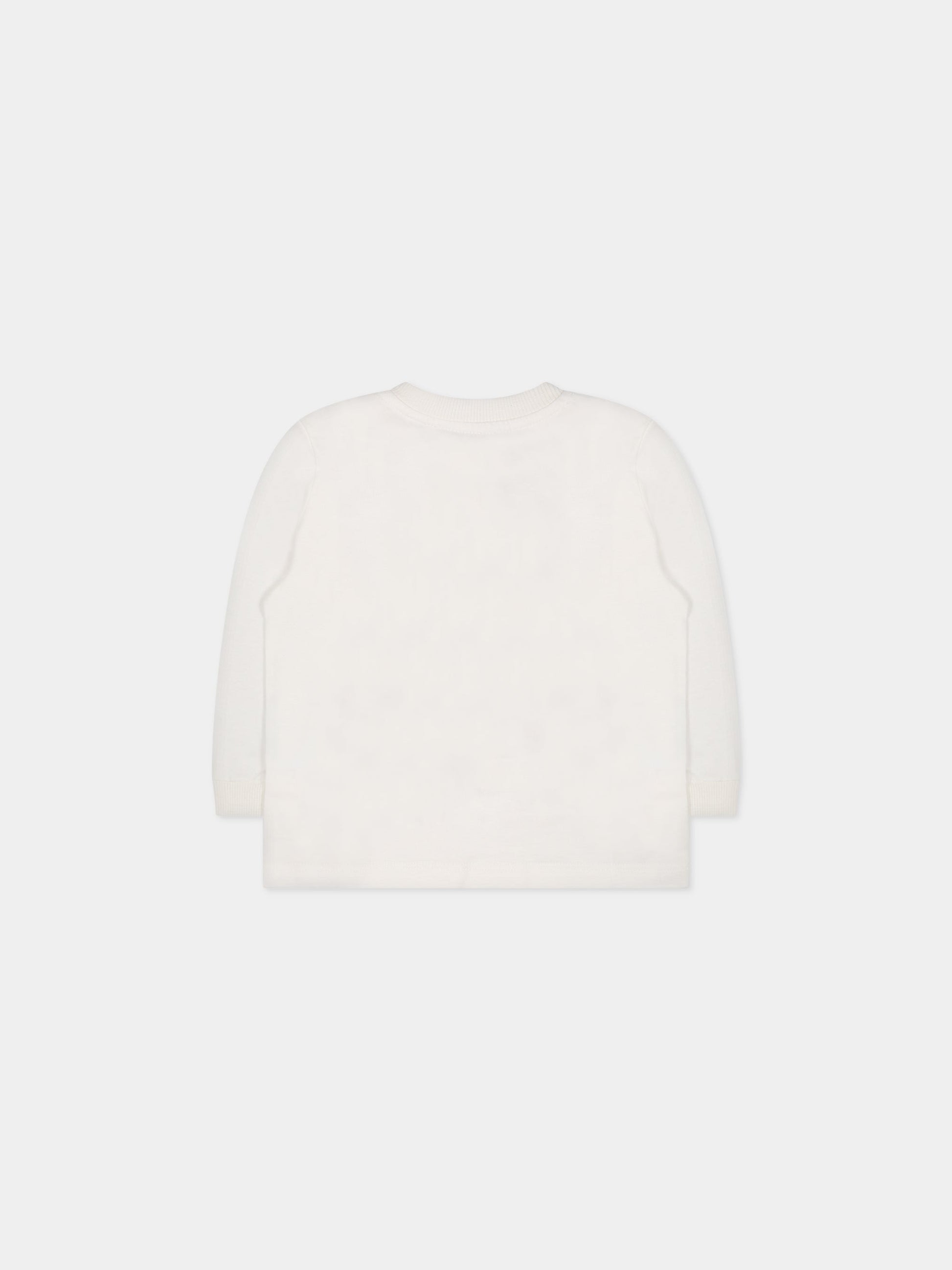 T-shirt bianca per neonati con Teddy Bear e logo,Moschino Kids,MUO00L LAA10 10063