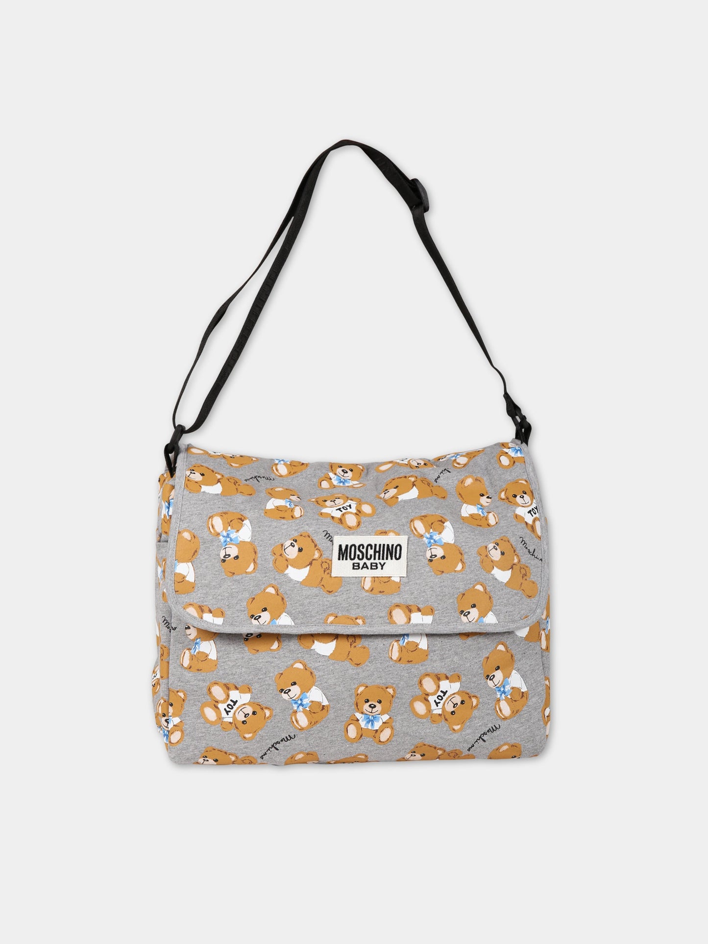 Borsa-mamma grigia per neonati con Teddy Bears,Moschino Kids,MQX03D LCB26 83603