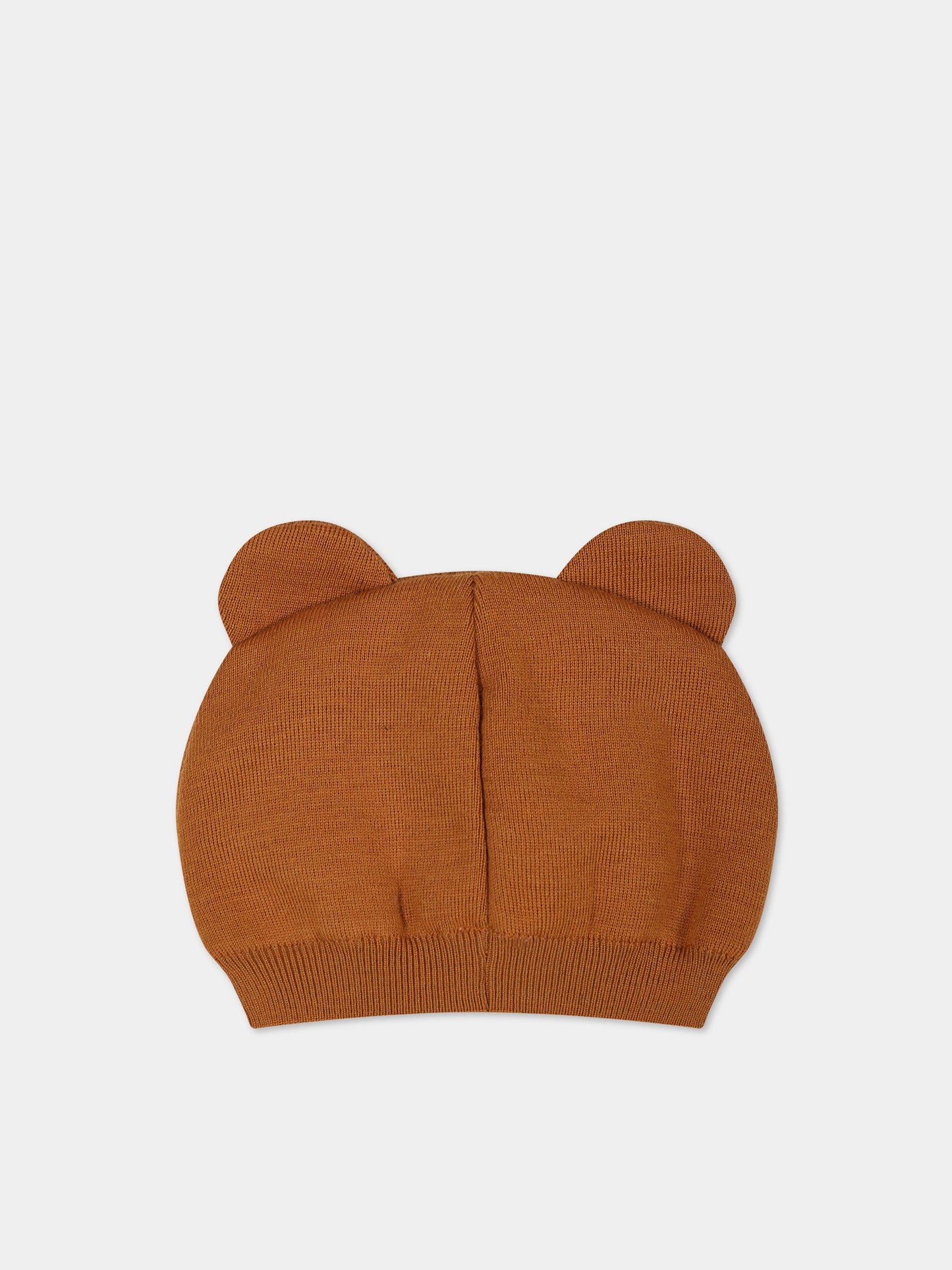 Cappello marrone per neonati conTeddy bear,Moschino Kids,MUY04M LHE18 20093