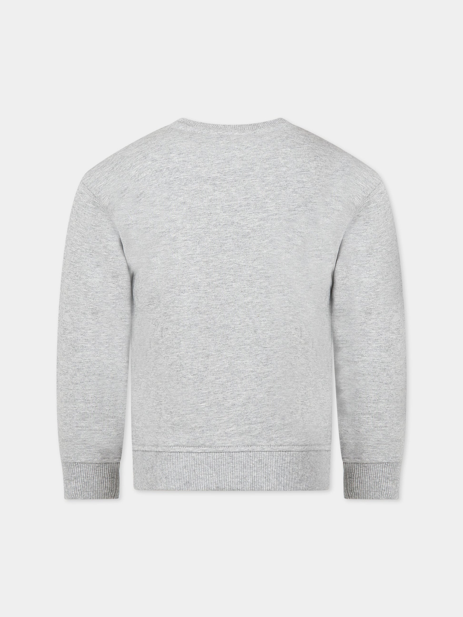 Felpa grigia per bambini con Teddy Bear e logo,Moschino Kids,HUF064 LDA16 60901