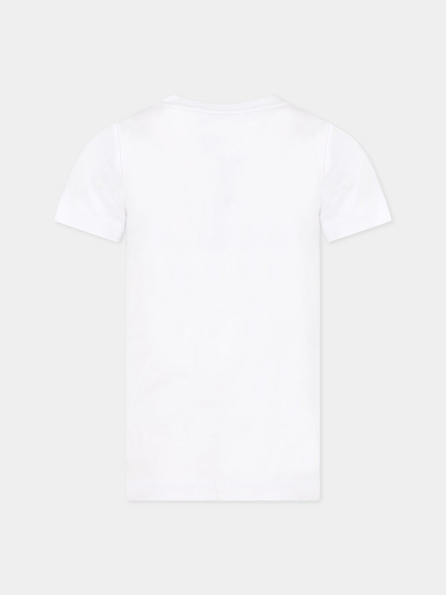 T-shirt bianca per bambini con logo e Teddy Bear,Moschino Kids,HNM03S LBA19 10101