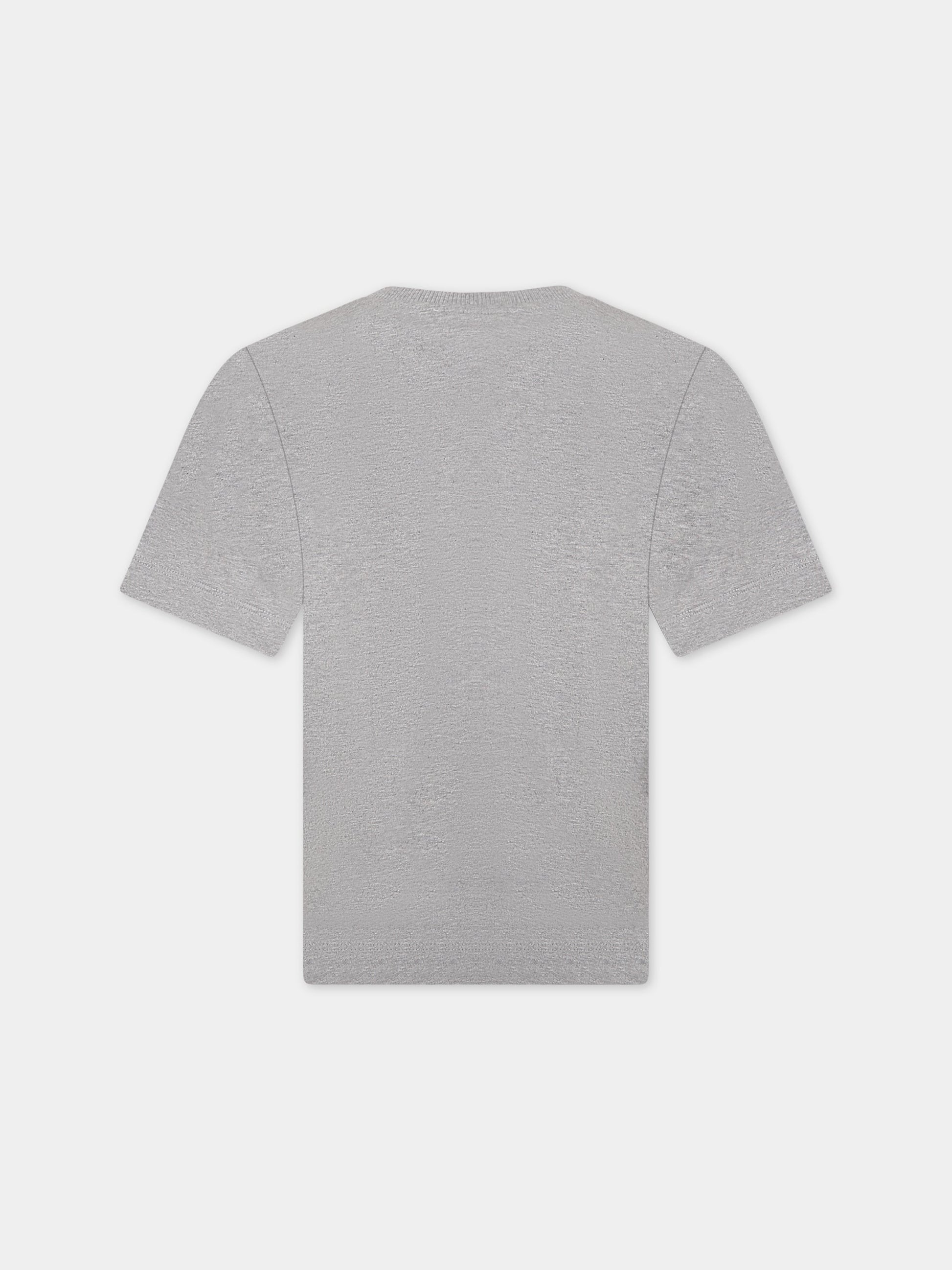 T-shirt grigia per bambini con Teddy Bears e logo,Moschino Kids,HPM03S LBA22 60901