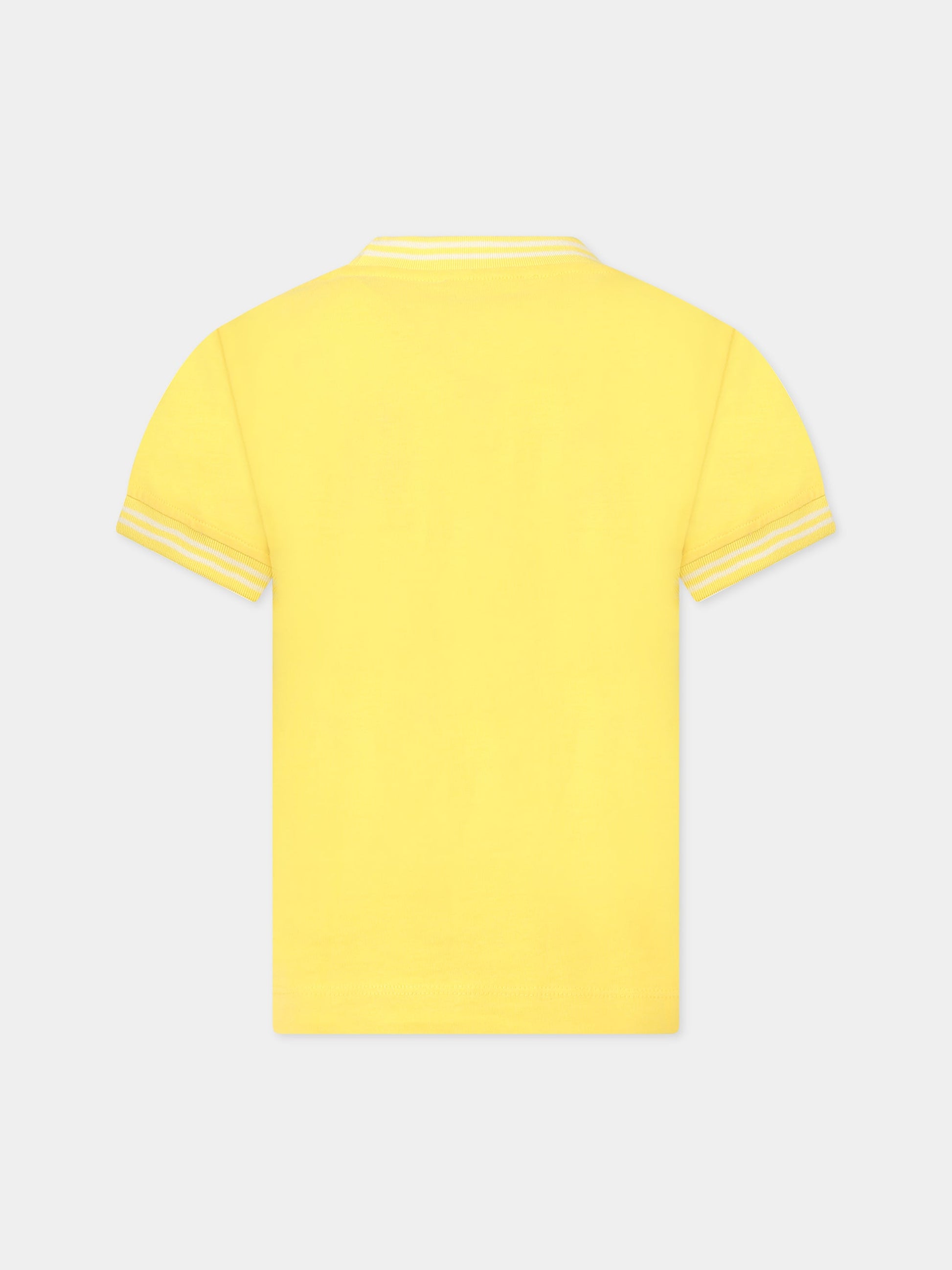 T-shirt gialla per bambino con logo,Moschino Kids,HUM03X LAA01 51898