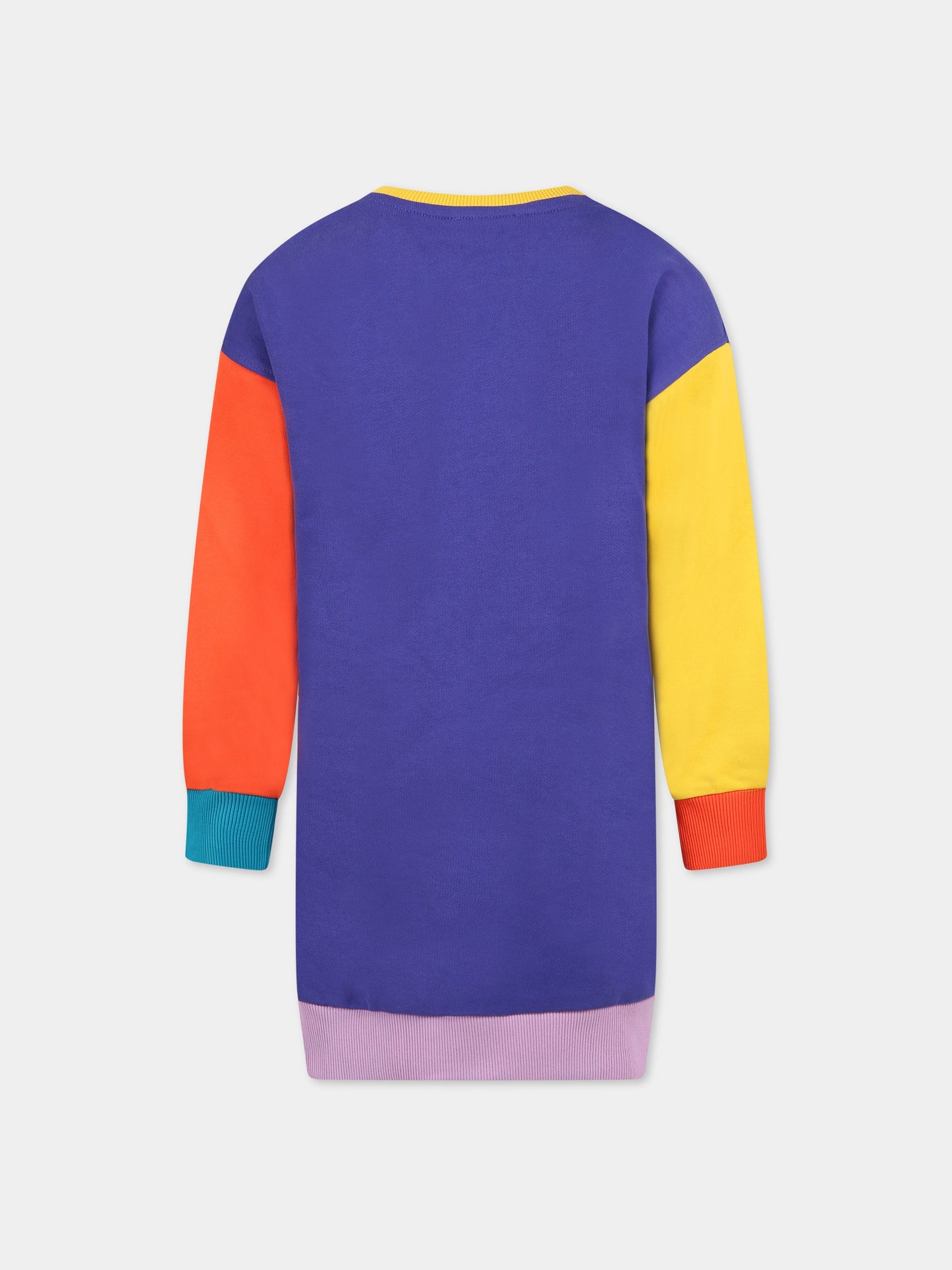 Vestito multicolor per bambina con logo,Moschino Kids,H4V064 LCA15 50910