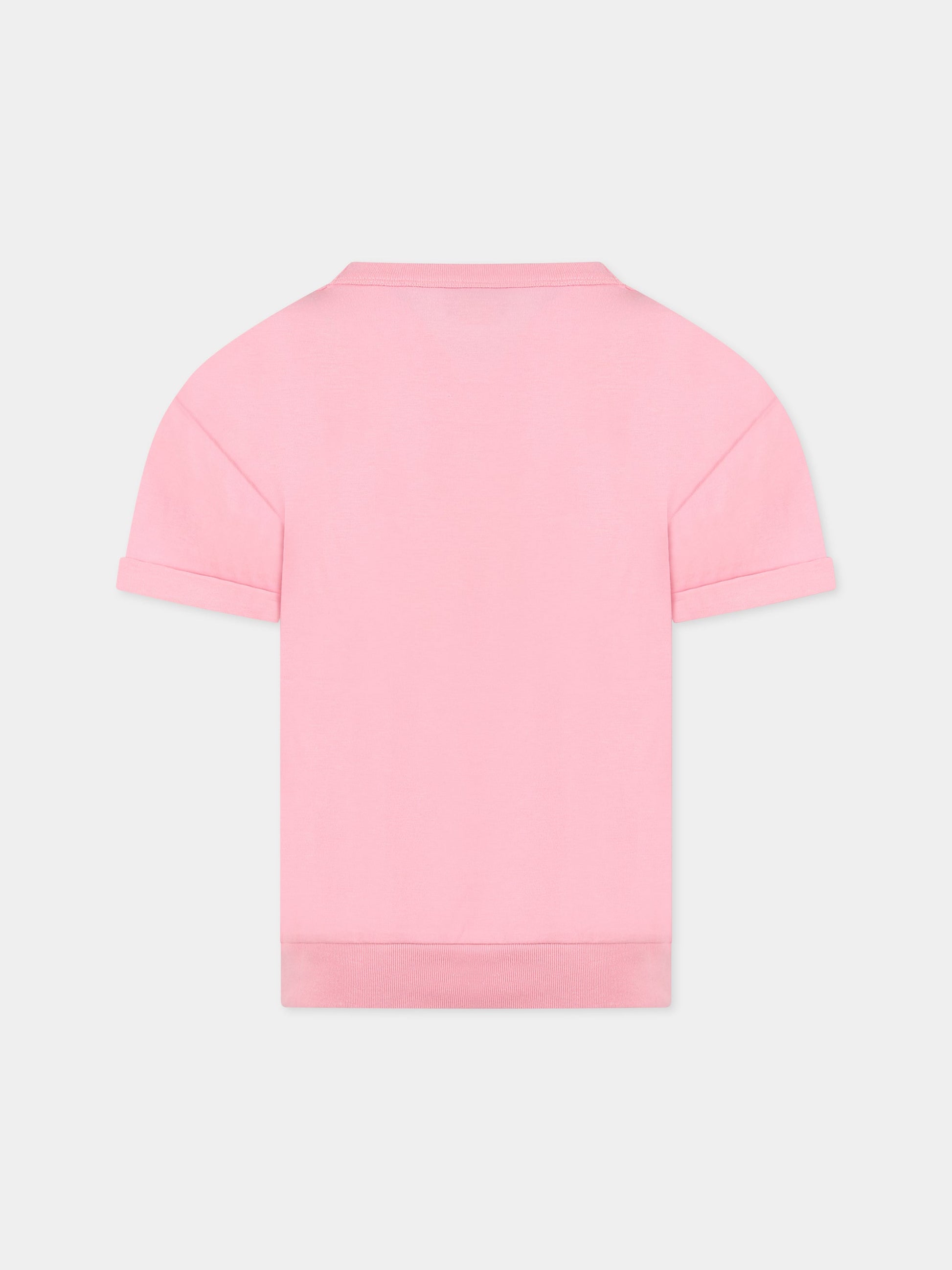 T-shirt rosa per bambini con logo,Gucci Kids,695318 XJE4E 5904