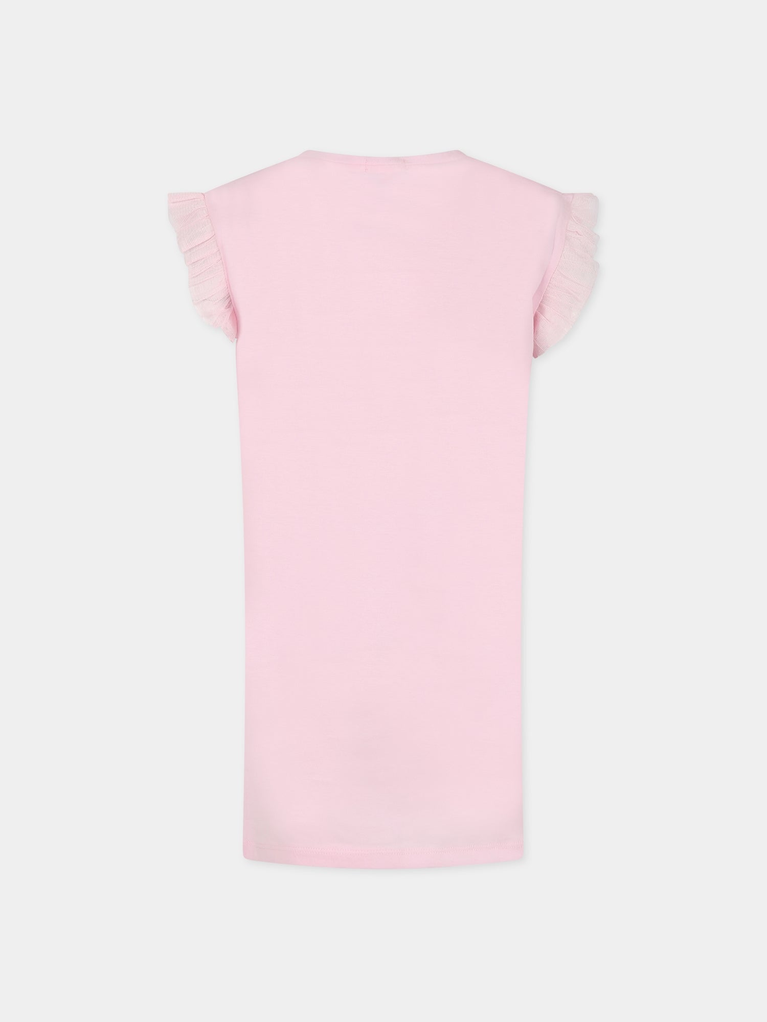 Vestito rosa per bambina con stella e cuori,Billieblush,U12711 464