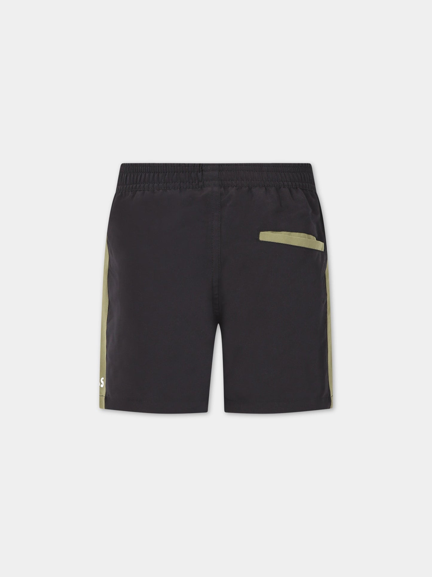 Boxer-mare nero per bambino con logo,Hugo Boss,J24773 09B