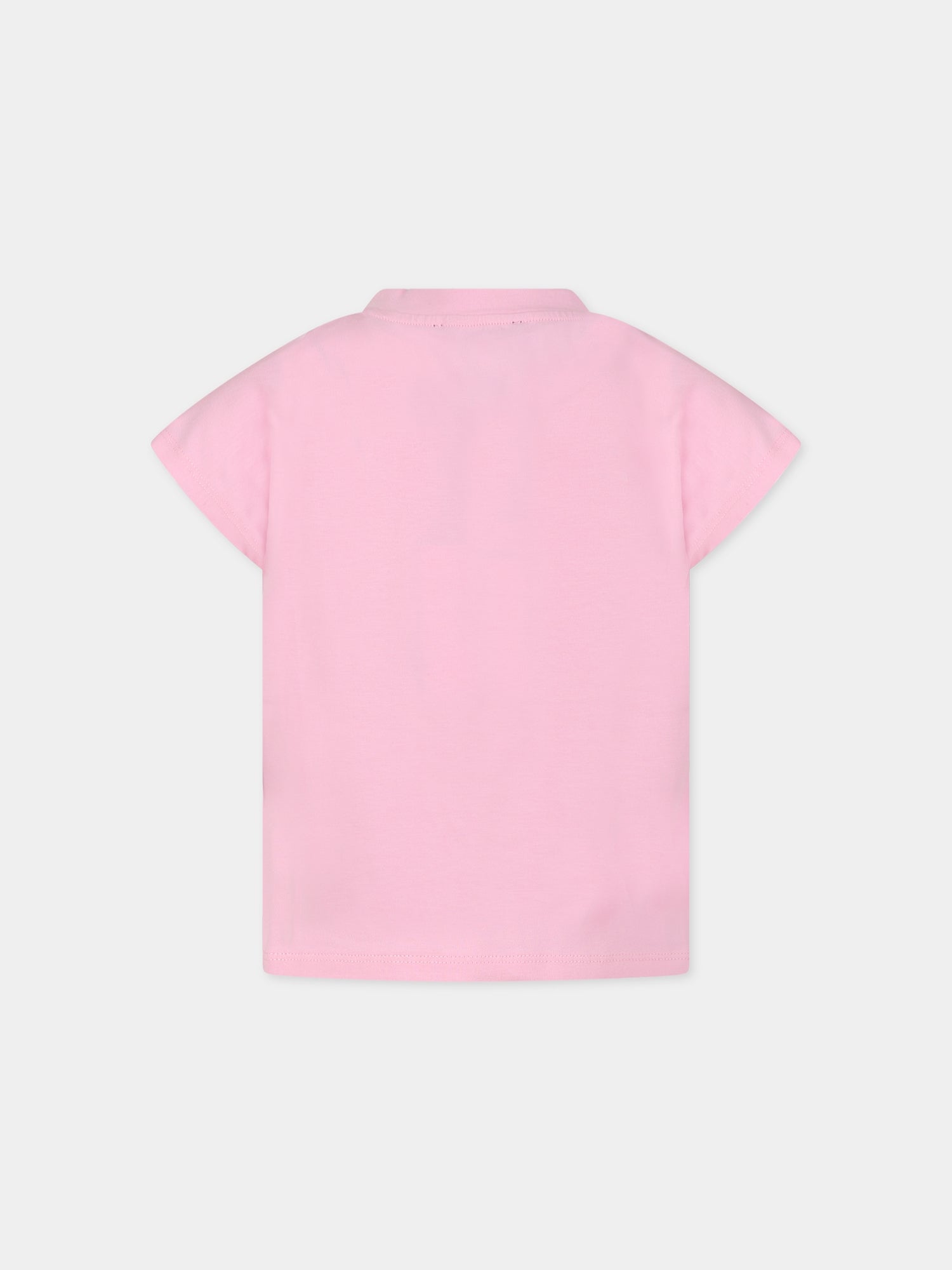 T-shirt rosa per bambina con logo,Dkny,D35S01 47E