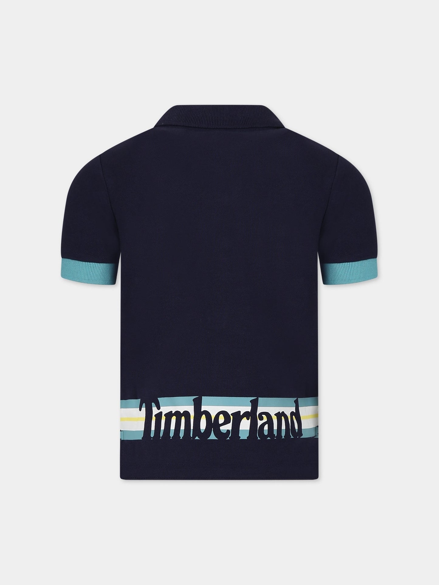 Polo a manica corta blu per bambino,Timberland,T25T03 85T