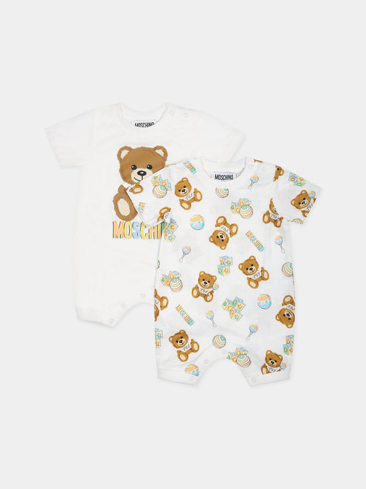 Set bianco per neonati con Teddy Bear,Moschino Kids,MPY02P LAB59 84352