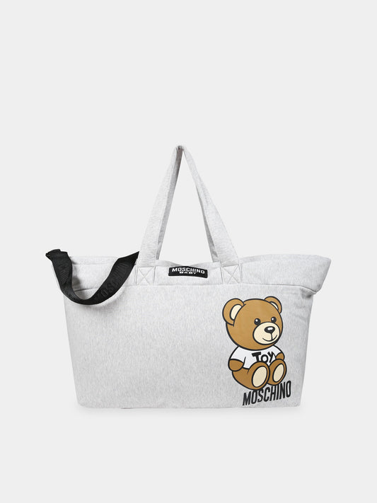 Borsa-mamma grigia per neonati con Teddy Bear,Moschino Kids,MRX03A LDA25 60926