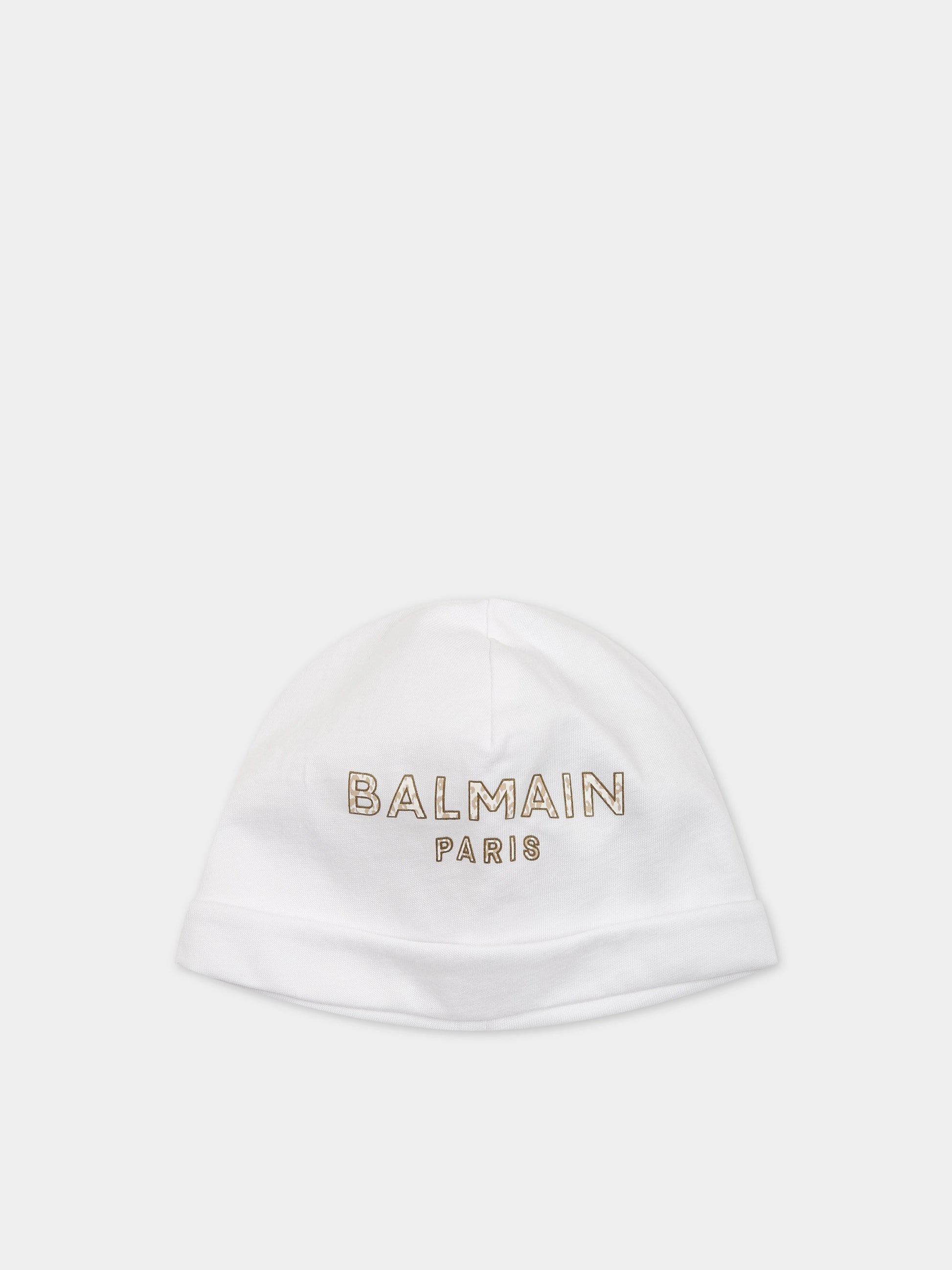 Set bianco per neonati con logo,Balmain Kids,BSB600 J0177 100BG