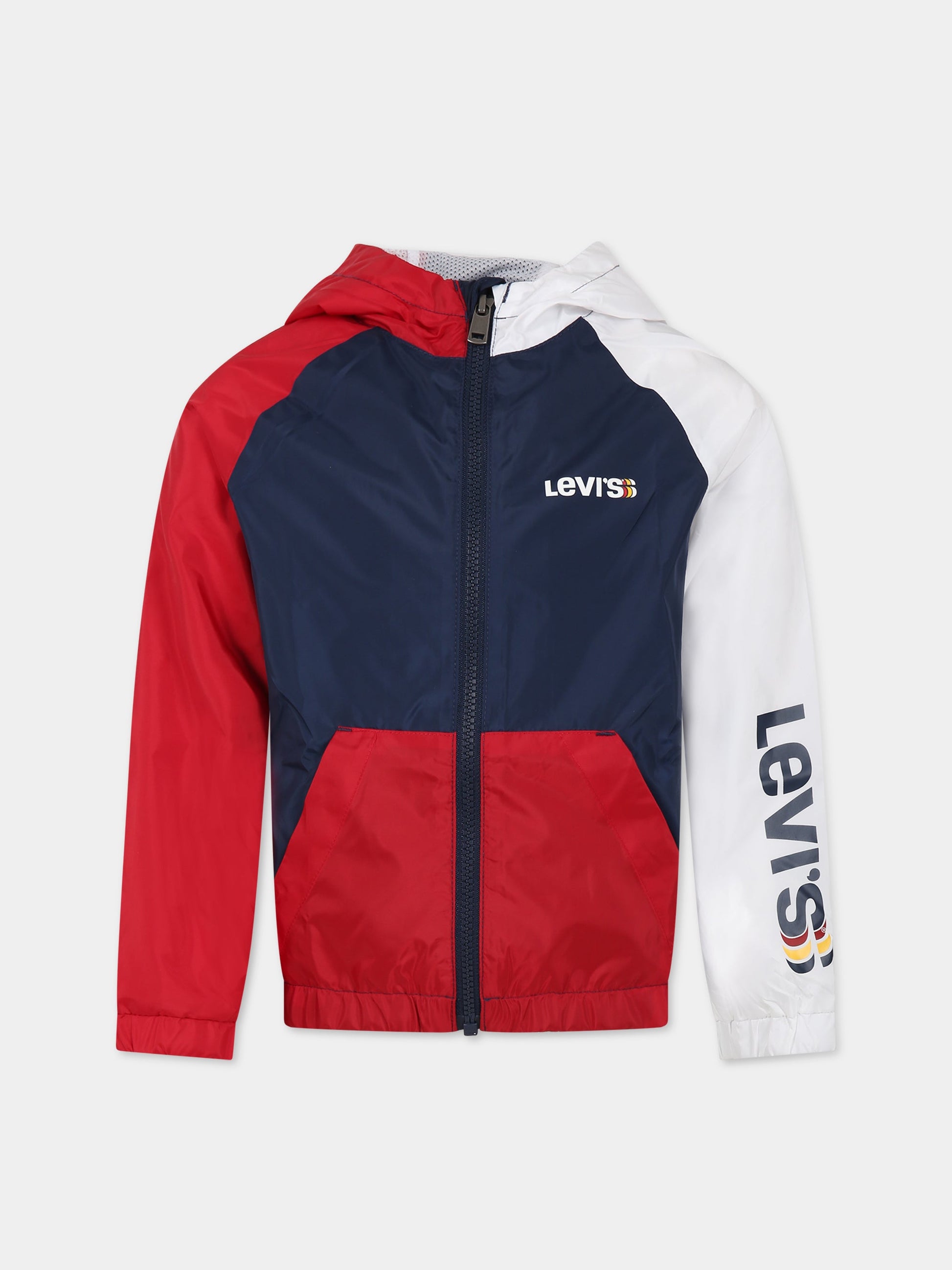 Giacca a vento blu per bambino con logo,Levi's Kids,8EE824 C8D